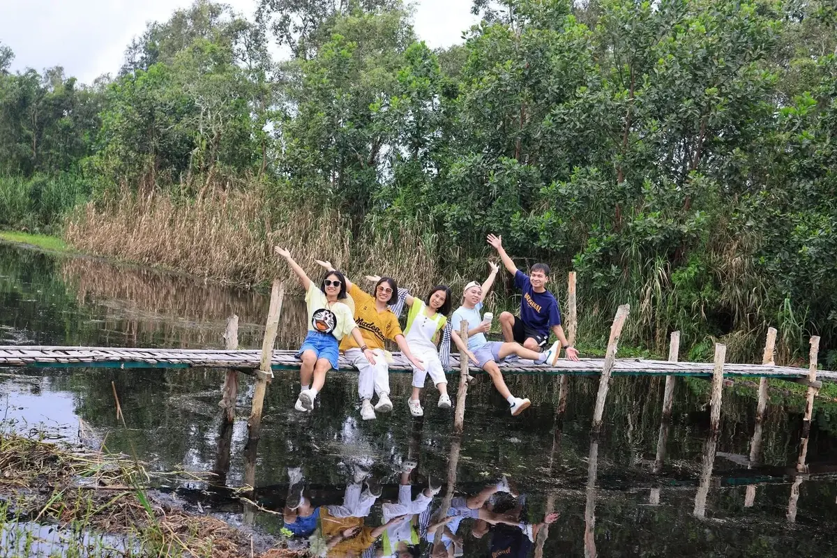 Nghề di sản Gác Kèo Ong lấy mật ong hoa tràm tự nhiên trăm năm tại U Minh Hạ. (Ảnh: Bà Ngoại Homestay / Tư liệu Du lịch Cà Mau)